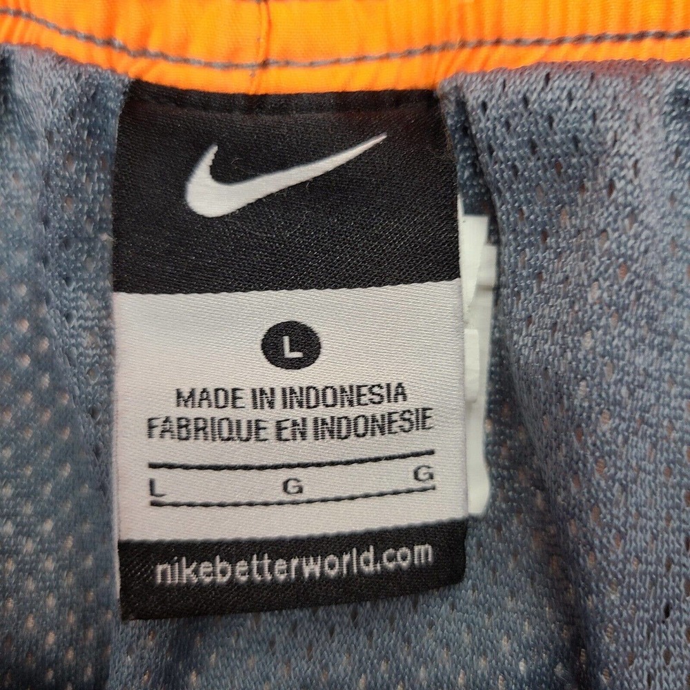 Nike Shorts Mens Large Blue White Orange Swim 11" Inseam Lined Drawstring - Picture 8 of 12